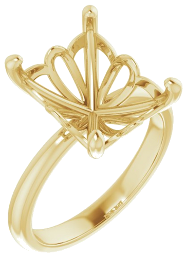 Sužadėtuvių Žiedas „Solitaire“ 417 Geltonojo Aukso Emerald 12mm x 10mm (1)