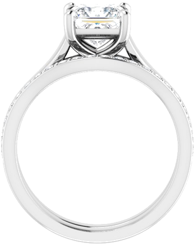 Sužadėtuvių Žiedas „Solitaire“ 585 Baltojo Aukso Square 6mm (7)