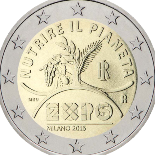 2015 Италия Expo 2015 в Милане монета 2 евро (2)
