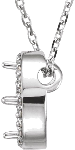 Pakabukas „Halo-Style“ 585 Baltojo Aukso Round 6.5mm (2)