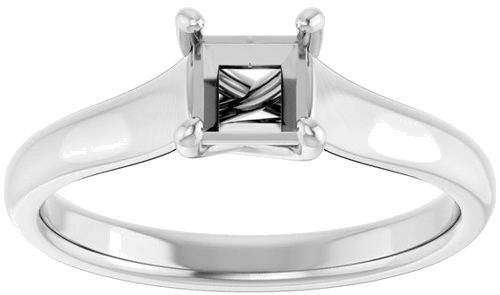 Sužadėtuvių Žiedas „Solitaire“ 585 Baltojo Aukso Square 4.5mm (3)