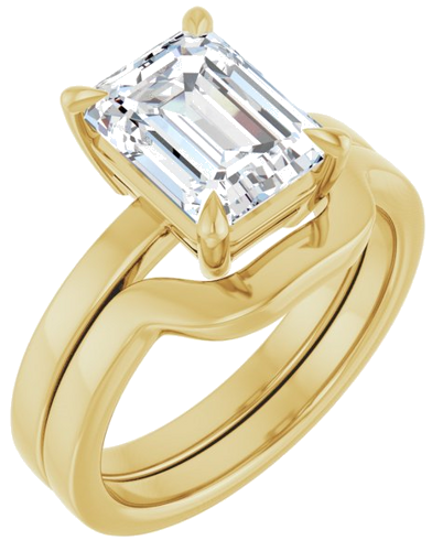 Sužadėtuvių Žiedas „Solitaire“ 585 Geltonojo Aukso Emerald 9mm x 7mm (6)