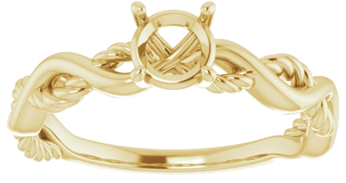 14K Yellow  5.2 mm Round Solitaire Engagement Ring Mounting (3)