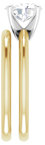 Sužadėtuvių Žiedas „Solitaire“ 750 Baltojo Ir Geltonojo Aukso Oval 8mm x 6mm (9)