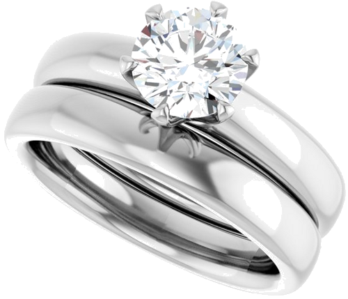 14K White 6.5 mm Round Engagement Ring Mounting (10)