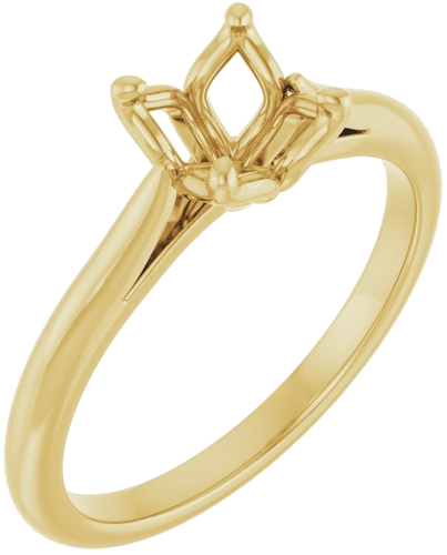 14K Yellow  6.5 mm Round Solitaire Engagement Ring Mounting (1)