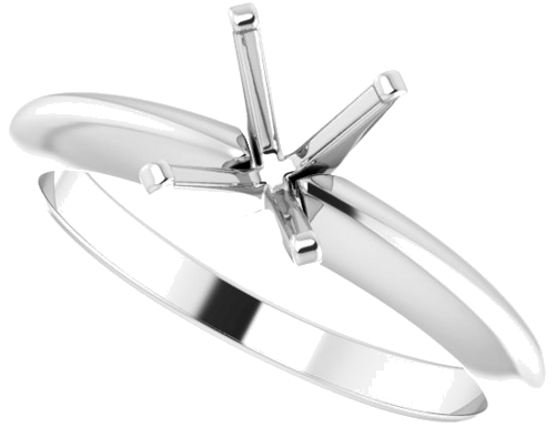 14K White 7x5 mm Emerald Solitaire Engagement Ring Mounting (5)