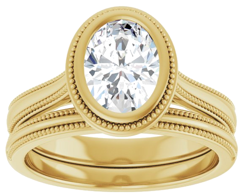 14K Yellow 8 x 6 mm Oval Engagement Ring Mounting (7)