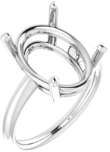 Sterling Silver 16x12 mm Oval Engagement Ring Mounting (1)