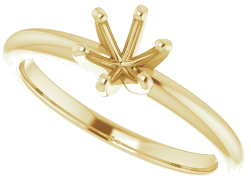 Sužadėtuvių Žiedas „Solitaire“ 585 Geltonojo Aukso Round 5.2mm (5)