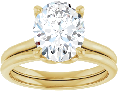 Sužadėtuvių Žiedas „Solitaire“ 585 Geltonojo Aukso Oval 10mm x 8mm (8)