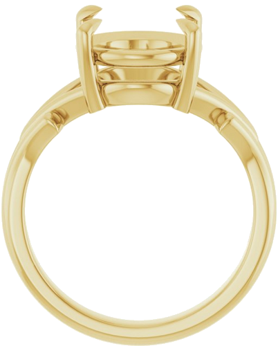 18K Yellow 12x10 mm Oval Solitaire Engagement Ring Mounting (2)