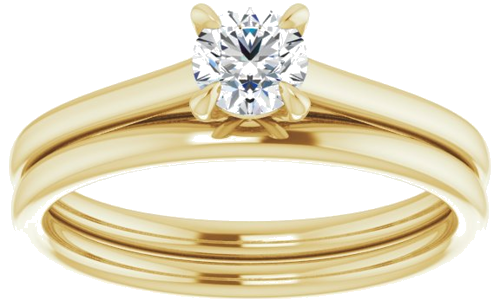 Sužadėtuvių Žiedas „Claw-Prong Solitaire“ 14k yellow gold Round 4.4mm (8)