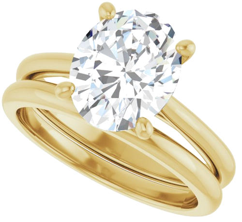 Sužadėtuvių Žiedas „Solitaire“ 750 Geltonojo Aukso Oval 10mm x 8mm (10)