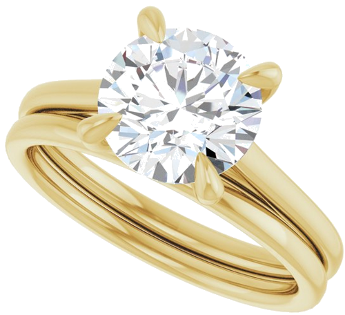 14K Yellow  8.2 mm Round Solitaire Engagement Ring Mounting (10)