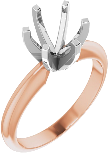 Sužadėtuvių Žiedas „Light Solitaire“ 585 Baltojo Ir Rožinis Aukso Round 7.3mm x 7.7mm (1)