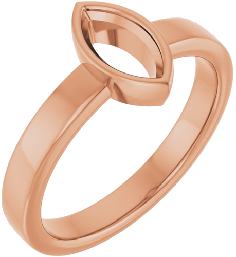 14K Rose 8x4 mm Marquise Solitaire Engagement Ring Mounting (1)