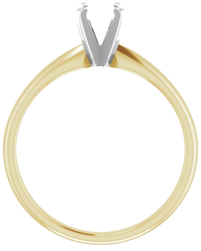14K Yellow White 5.0-5.3 mm Round Solitaire Engagement Ring Mounting (2)