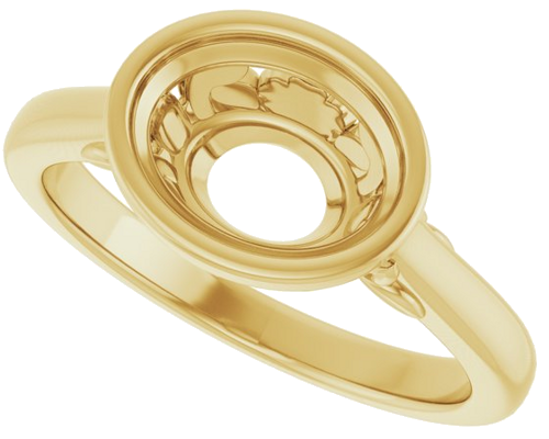 Sužadėtuvių Žiedas „Bezel-Set“ 585 Geltonojo Aukso Oval 9mm x 7mm (5)