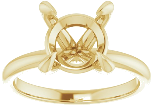 Sužadėtuvių Žiedas „Solitaire“ 585 Geltonojo Aukso Round 9.4mm (3)