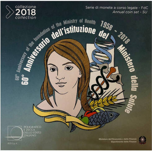 2018 Италия комплект евро монети с възпоменателна монета от 2 евро (1)