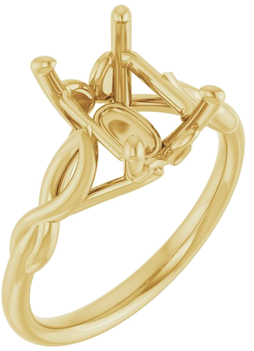 Sužadėtuvių Žiedas „Solitaire“ 585 Geltonojo Aukso Emerald 9mm x 7mm (1)