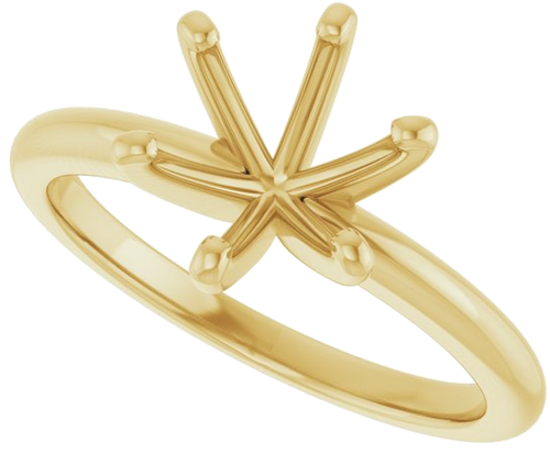 14K Yellow  8 mm Round Solitaire Engagement Ring Mounting (5)