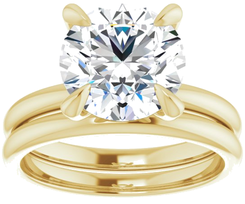 14K Yellow  9.4 mm Round Solitaire Engagement Ring Mounting (8)