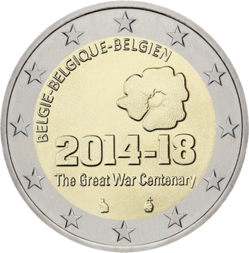 Белгия, евромонета, Първата световна война, 2014 г. (1)