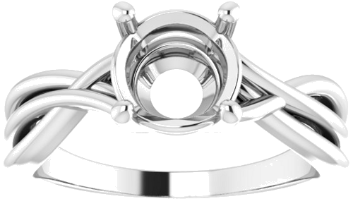 14K White 7.4 mm Round Solitaire Engagement Ring Mounting (3)