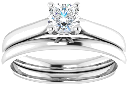 14K White 4.8 mm Round Engagement Ring Mounting (8)