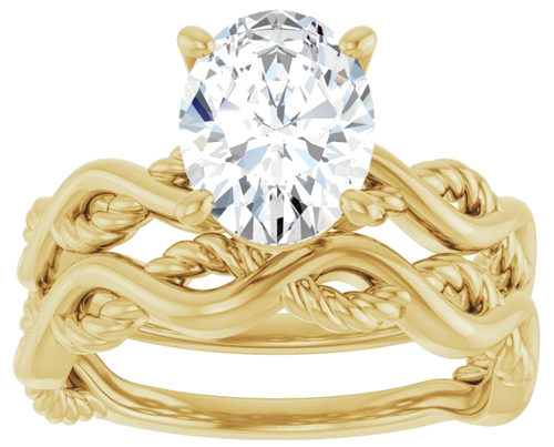 Sužadėtuvių Žiedas „Infinity-Inspired“ 585 Geltonojo Aukso Oval 9mm x 7mm (8)