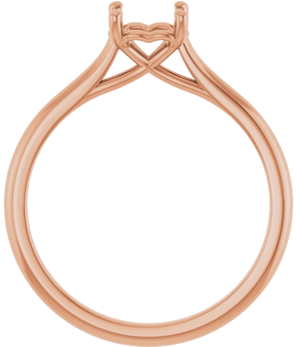 14K Rose  4.5 mm Square Solitaire Engagement Ring Mounting (2)