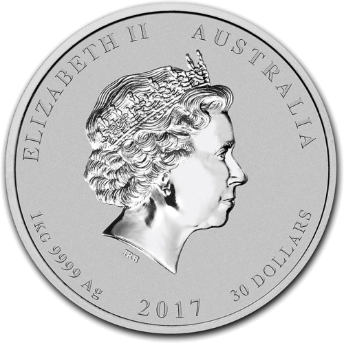 1 kg Gaidžio metai 2017 Australija sidabrinė moneta (2)
