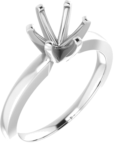 Sužadėtuvių Žiedas „Solitaire“ 585 Baltojo Aukso Round 7mm (1)