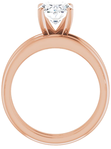 Sužadėtuvių Žiedas „Solitaire“ 585 Rožinis Aukso Oval 9mm x 7mm (7)