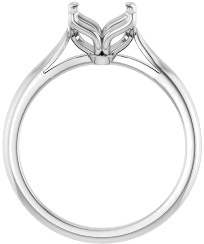 14K White  8 mm Round Solitaire Engagement Ring Mounting (2)