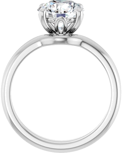 14K White 8.2 mm Round Solitaire Engagement Ring Mounting (7)