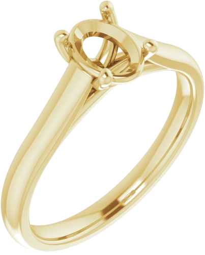 Sužadėtuvių Žiedas „Solitaire“ 585 Geltonojo Aukso Oval 7mm x 5mm (1)