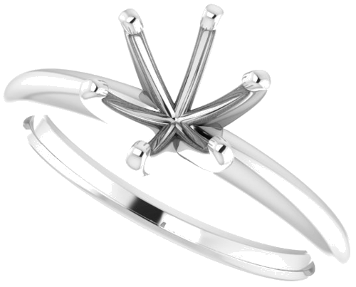 Sužadėtuvių Žiedas „Solitaire“ 585 Baltojo Aukso Round 7.3mm x 7.7mm (8)