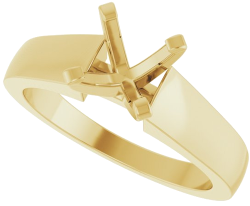 14K Yellow 7 mm Round Solitaire Engagement Ring Mounting (5)