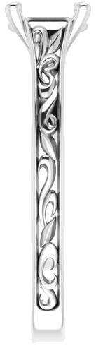 14K White 7x5 mm Oval Engagement Ring Mounting (4)