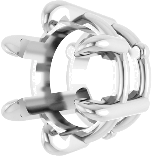 Pakabukas „Solitaire“ 585 Baltojo Aukso Round 7mm (2)