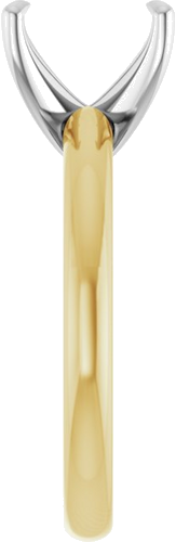 14K Yellow White 8x6 mm Emerald Solitaire Engagement Ring Mounting (4)