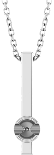 14K White 3 mm Round Solitare Bar 16-18  Necklace Mounting (1)