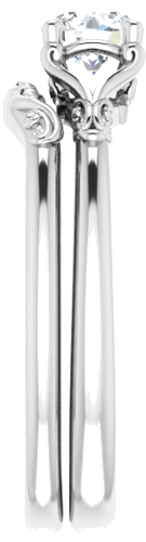 Sužadėtuvių Žiedas „Solitaire“ 750 Baltojo Aukso Round 4.8mm (9)