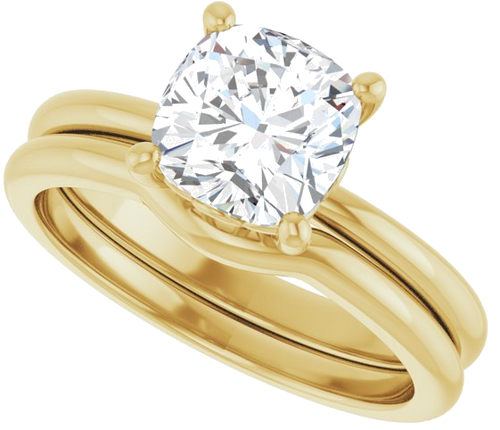 Sužadėtuvių Žiedas 14k yellow gold Cushion 7mm (10)