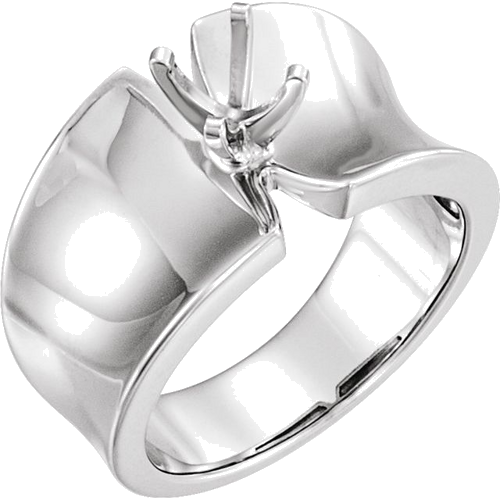 14K White 5.2 mm Round Engagement Ring Mounting (1)