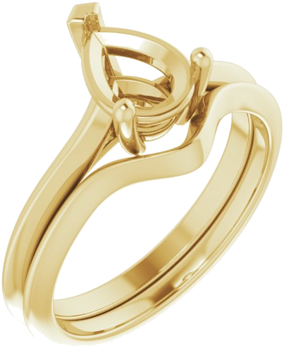 Sužadėtuvių Žiedas „Solitaire“ 585 Geltonojo Aukso Pear Shape 8mm x 6mm (6)