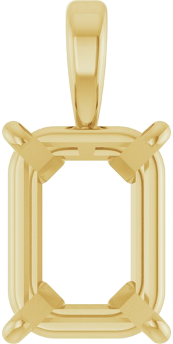 14K Yellow 9.5x7 mm Emerald 4-Prong Pendant Mounting (1)